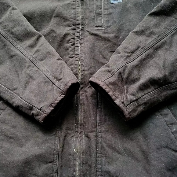 Vintage Carhartt Chore Jacket Men XL Brown Sherpa Lined Barn Work Duck Canvas - Picture 7 of 15